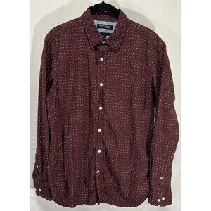 Banana Republic Custom 078 Wash Men’s Flip Cuff Shirt Slim Fit Moon Pattern M